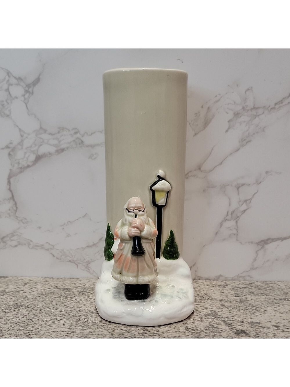 Vintage Gibson Greeting Cards Japan Santa Claus Christmas Xmas Decoration Vase